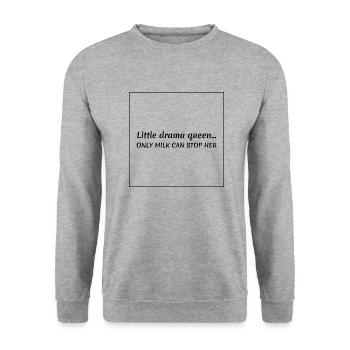 Lustige Baby Sprüche - Unisex Pullover - Weißgrau meliert - Vorne - Alina (178cm) & Michal (187cm)