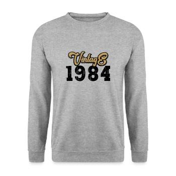 Millésime 1984 - Sweat-shirt Unisexe - gris chiné - Devant - Alina (178cm) & Michal (187cm)