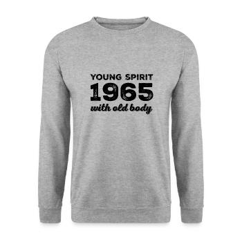 Millésime 1965 - Sweat-shirt Unisexe - gris chiné - Devant - Alina (178cm) & Michal (187cm)