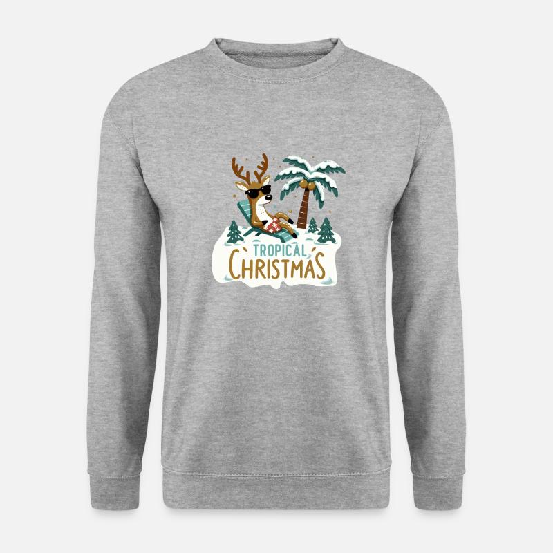 Tropische Weihnachten - Unisex Pullover - Weißgrau meliert