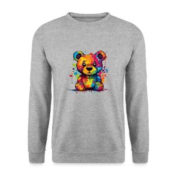 Teddy - Sweat-shirt Unisexe - gris chiné - Devant - Alina (178cm) & Michal (187cm)