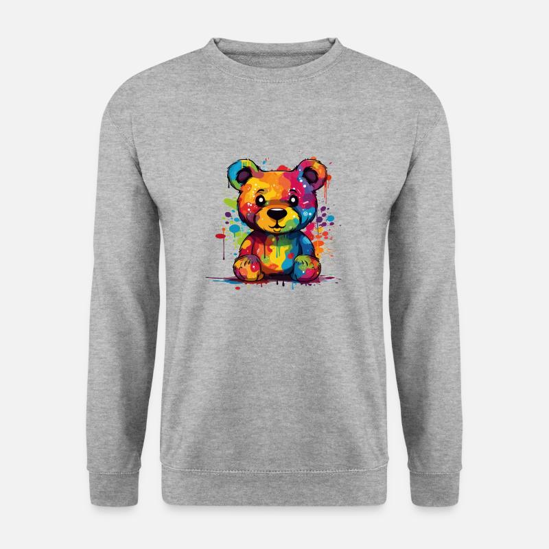 Teddy - Unisex Pullover - Weißgrau meliert
