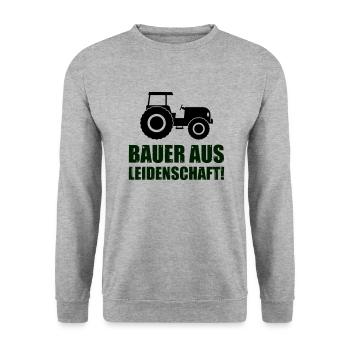 bauer aus leidenschaft - Unisex Pullover - Weißgrau meliert - Vorne - Alina (178cm) & Michal (187cm)