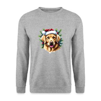 Golden Retriever Chiens de Noël Propriétaires de chiens - Sweat-shirt Unisexe - gris chiné - Devant - Alina (178cm) & Michal (187cm)