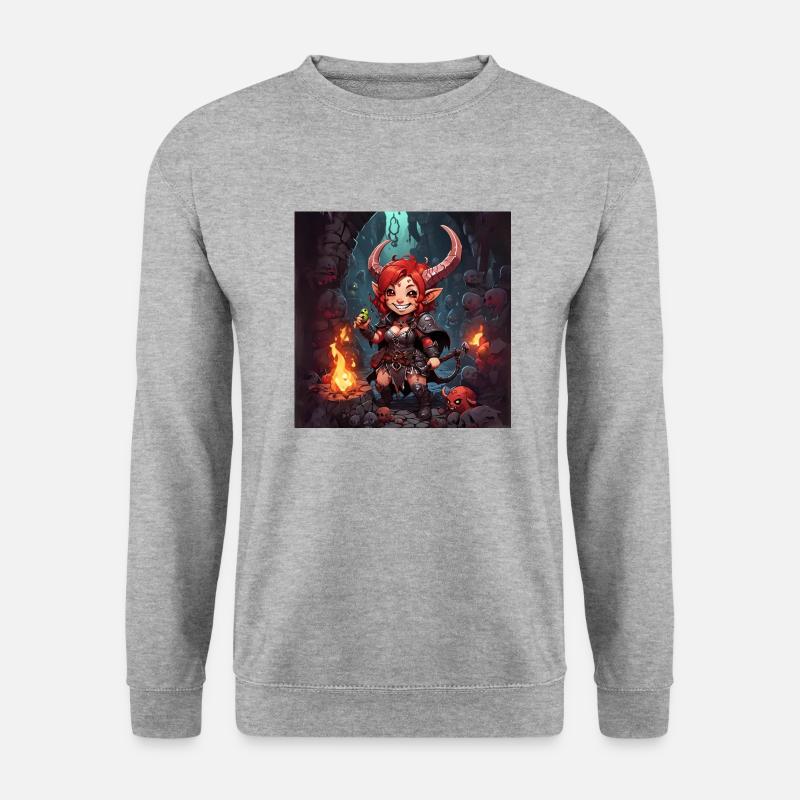 Hexenmagie Märchenmädchen - Unisex Pullover - Weißgrau meliert