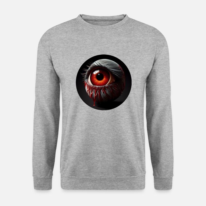 Auge Satanisch Dunkler Charakter Grausam - Unisex Pullover - Weißgrau meliert