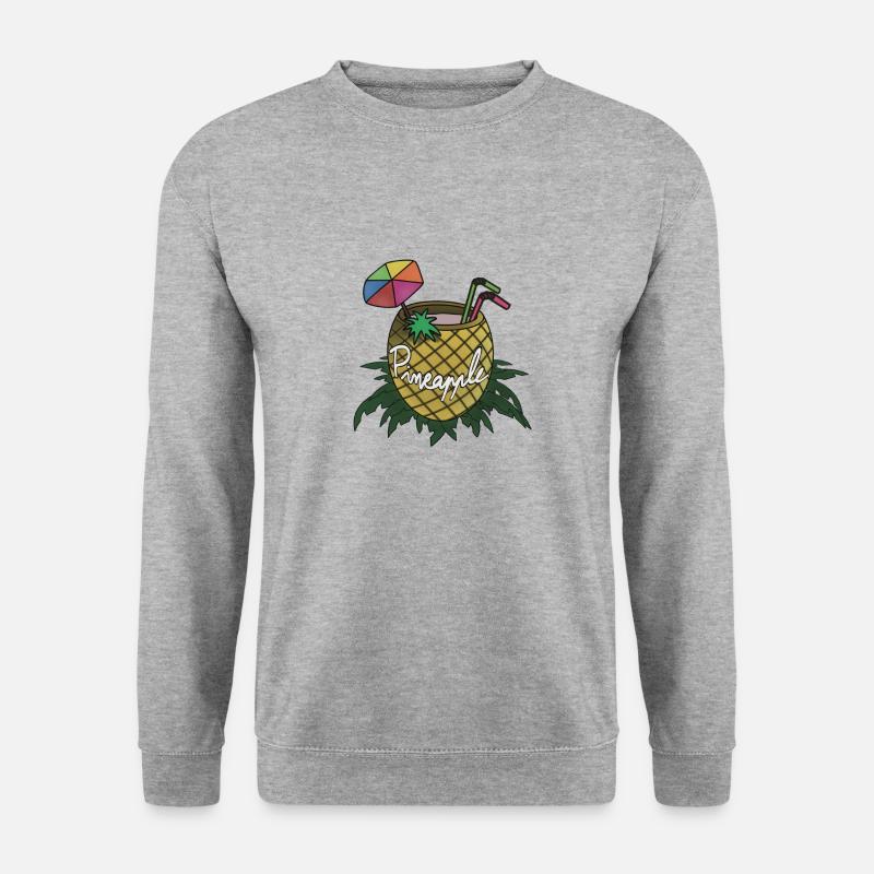 Ananas - Unisex Pullover - Weißgrau meliert