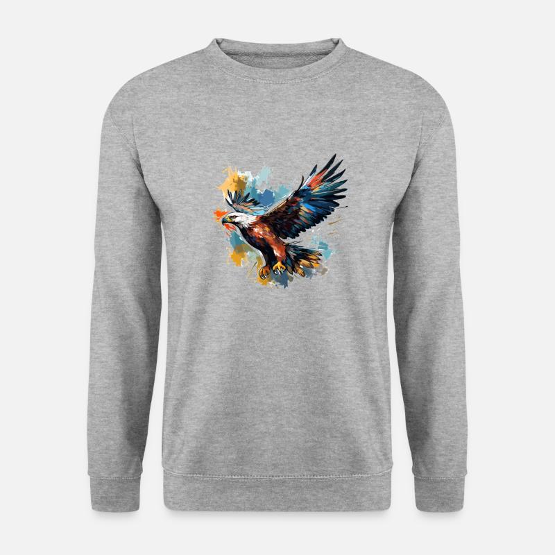 Weißkopfseeadler - Greifvogel Adler - Unisex Pullover - Weißgrau meliert