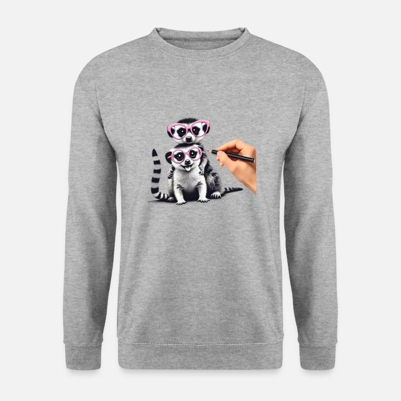 Erdmännchen - Unisex Pullover - Weißgrau meliert