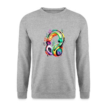 Headphones, Singers, Vocals, Musicians, Gamers, Listen to Music - Unisex Sweatshirt - salt & pepper - Front - Alina (178cm) & Michal (187cm)
