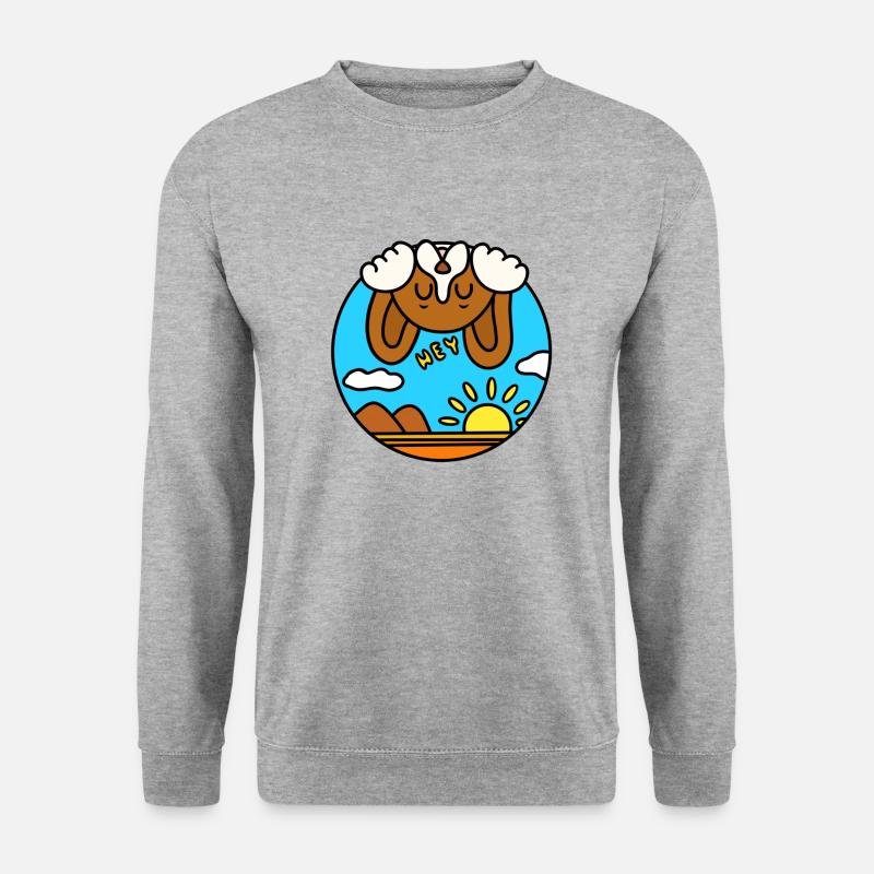 Lustiger verspielter Cartoon-Beagle - Unisex Pullover - Weißgrau meliert