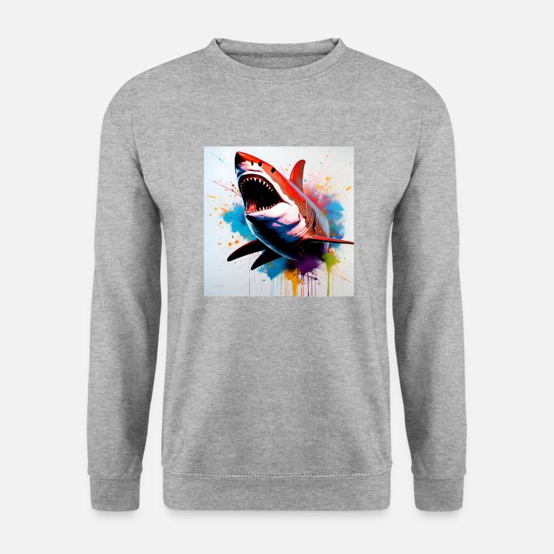 shark v1 - Unisex Pullover - Weißgrau meliert