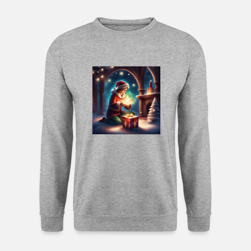 Weihnachtswunderland - Unisex Pullover - Weißgrau meliert