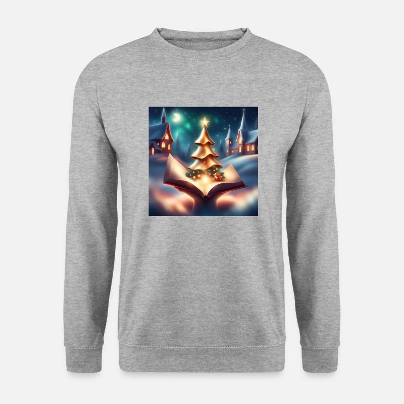 Imaginäres Weihnachtsfest - Unisex Pullover - Weißgrau meliert
