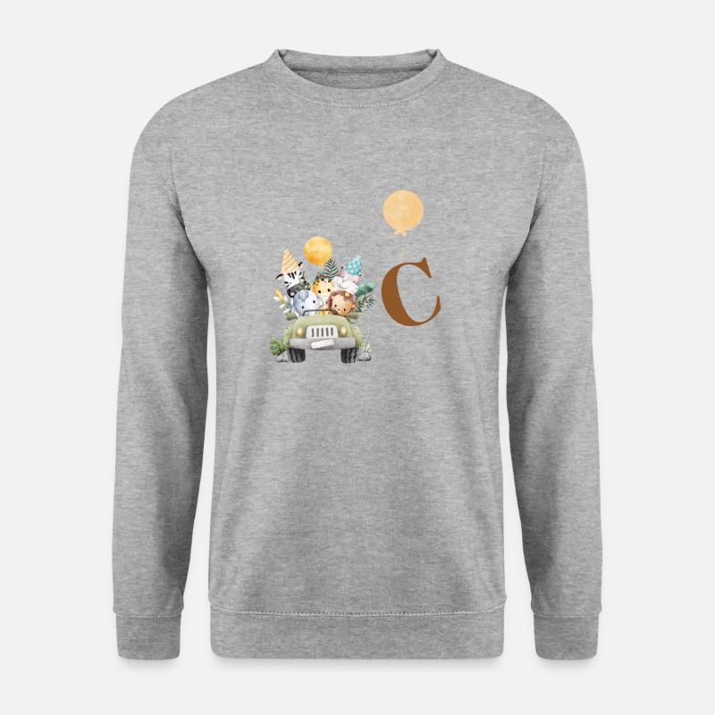 Buchstabe C Safari - Unisex Pullover - Weißgrau meliert