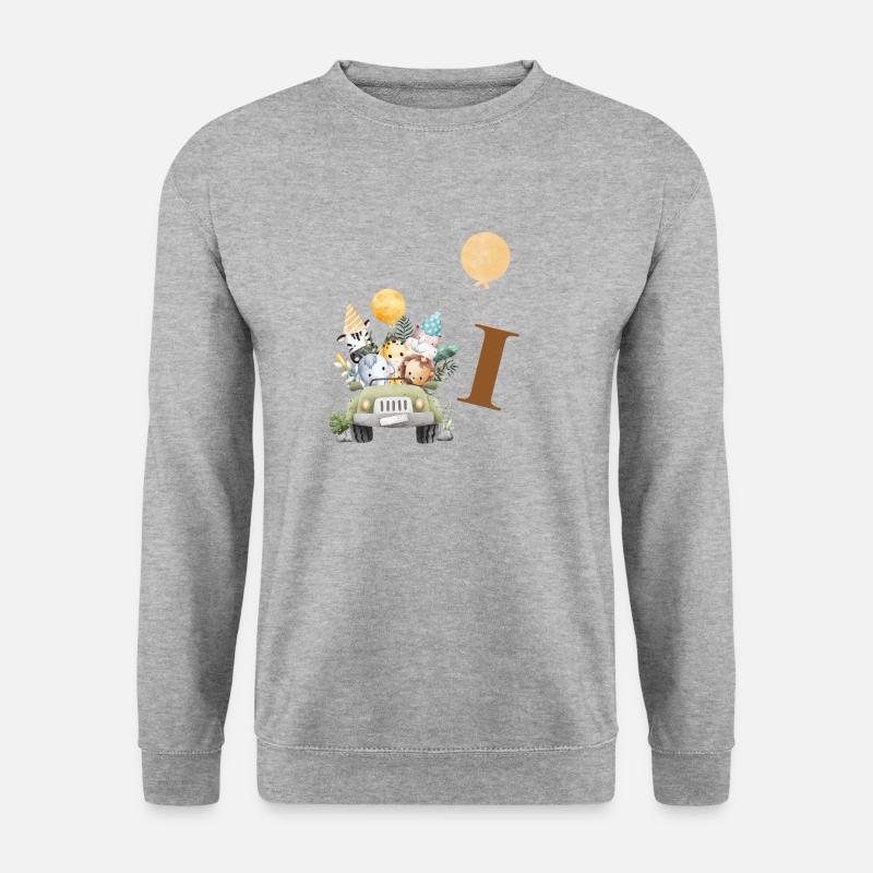 Buchstabe J Safari - Unisex Pullover - Weißgrau meliert