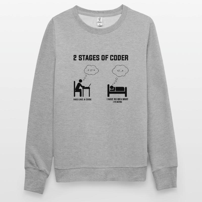 2 étapes du codeur - Idée cadeau Codage de code d’humour Sweat-shirt Unisexe