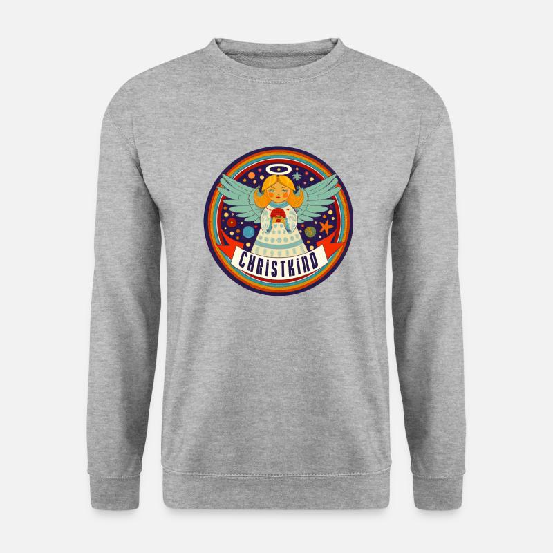 Christkind Retro - Unisex Pullover - Weißgrau meliert