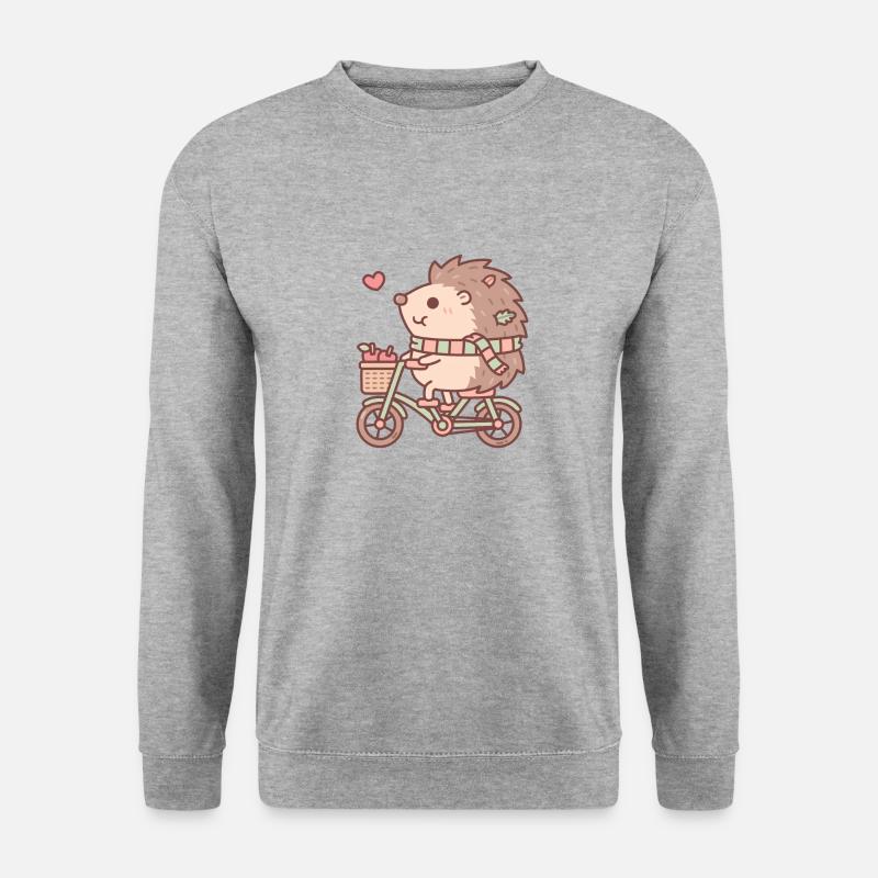 Cute Hedgehog Riding On Bicycle - Unisex Sweatshirt - salt & pepper