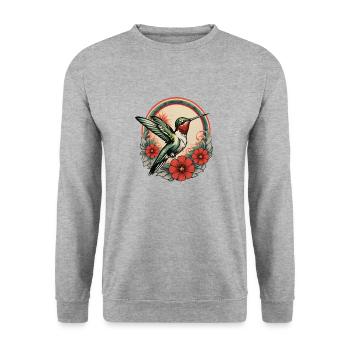 Kolibri - Unisex Pullover - Weißgrau meliert - Vorne - Alina (178cm) & Michal (187cm)