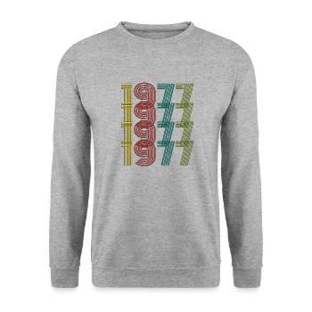 Vintage 1977 - Unisex Sweatshirt - salt & pepper - Front - Alina (178cm) & Michal (187cm)