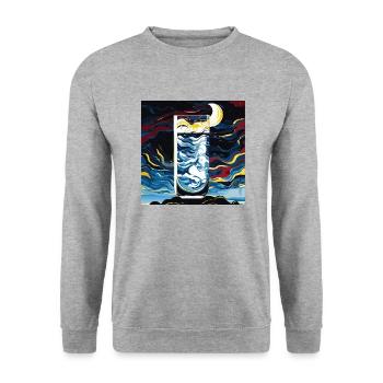 Ciel étoilé à travers le verre (Collection d’œuvres d’art) - Sweat-shirt Unisexe - gris chiné - Devant - Alina (178cm) & Michal (187cm)