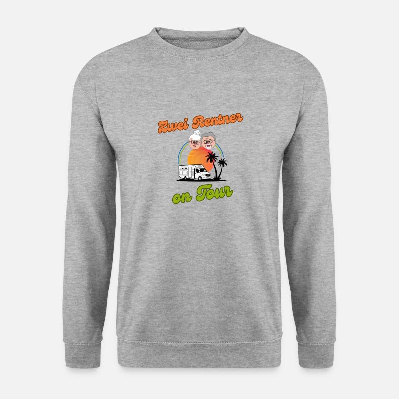 Inselcamper Logo Zwei Rentner on Tour - Unisex Pullover - Weißgrau meliert