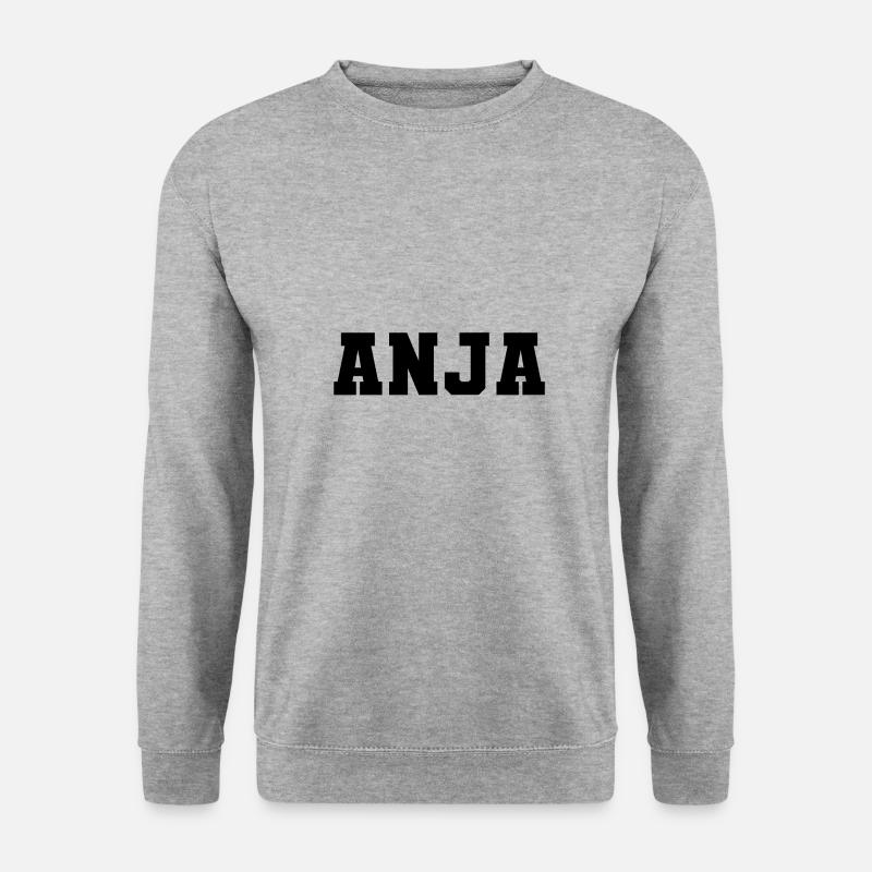 Name - Anja - Unisex Pullover - Weißgrau meliert