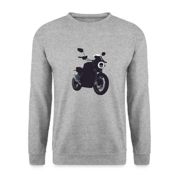 Motorcyclist Motorbike Fan Motorcycle Motorcross - Unisex Sweatshirt - salt & pepper - Front - Alina (178cm) & Michal (187cm)