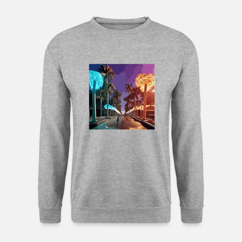 Night in Miami (Miami Collection) - Unisex Pullover - Weißgrau meliert