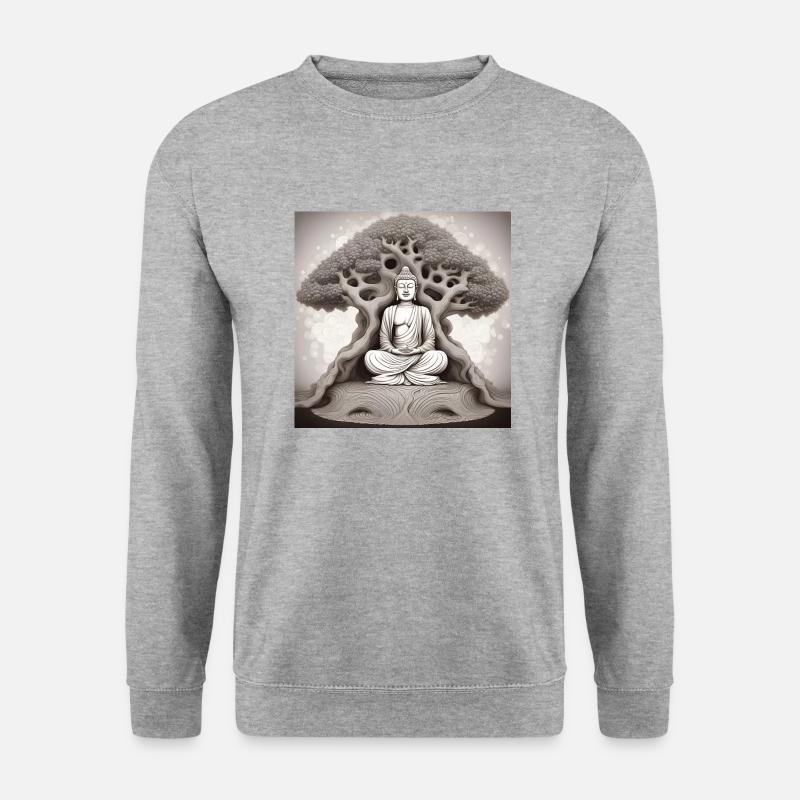 Buddha - Unisex Pullover - Weißgrau meliert