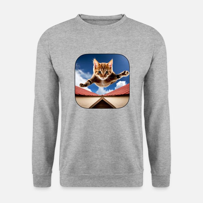Banzai cat 1 - Unisex Pullover - Weißgrau meliert