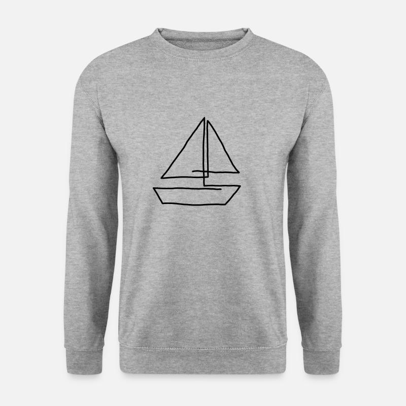 Segelboot - Unisex Pullover - Weißgrau meliert