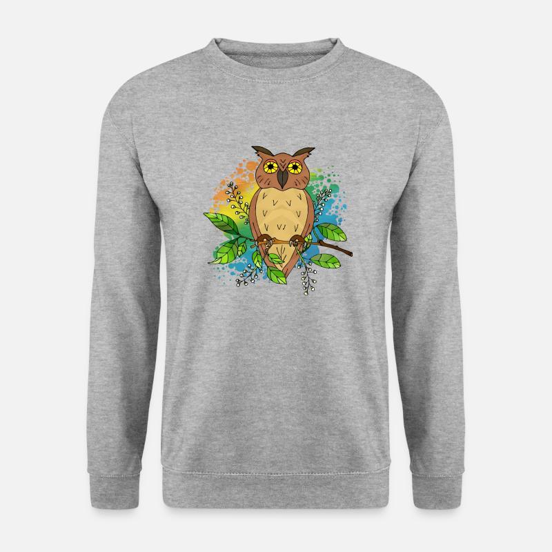 Vogel - Unisex Pullover - Weißgrau meliert