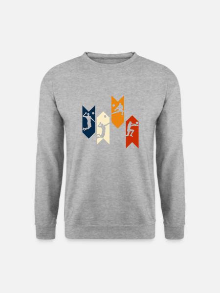 Vintage Retro Volleyball Geschenkidee Volleyball - Unisex Pullover - Weißgrau meliert