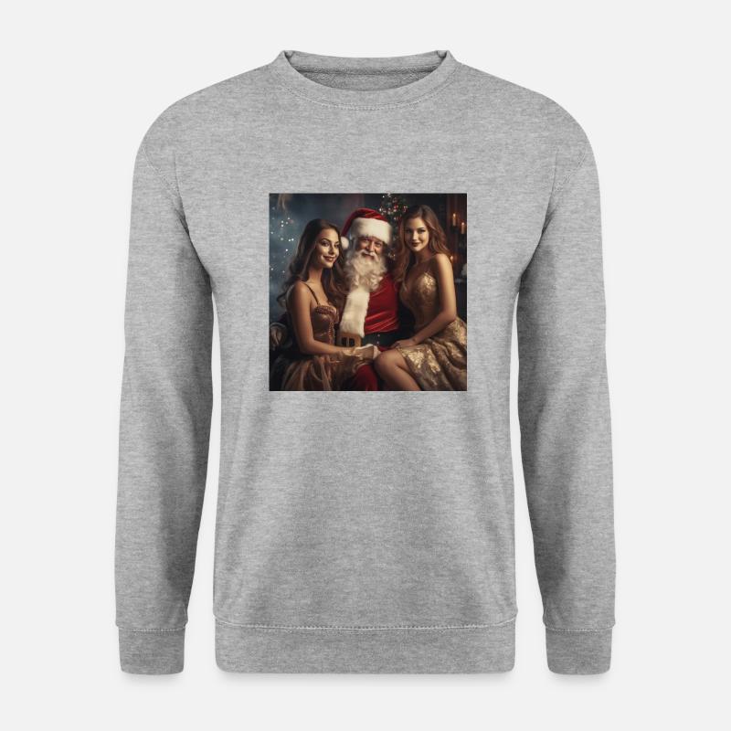Weihnachtsdaddy - Unisex Pullover - Weißgrau meliert