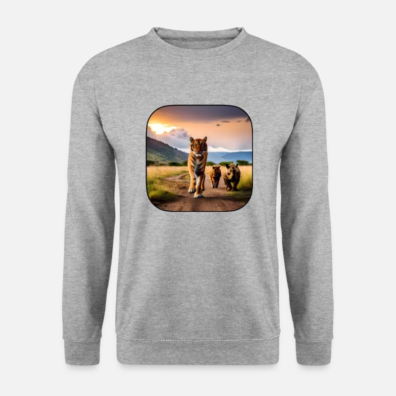 afrikan tiefer - Unisex Pullover - Weißgrau meliert