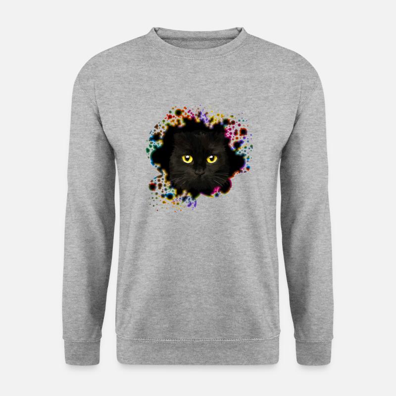 Katze - Unisex Pullover - Weißgrau meliert