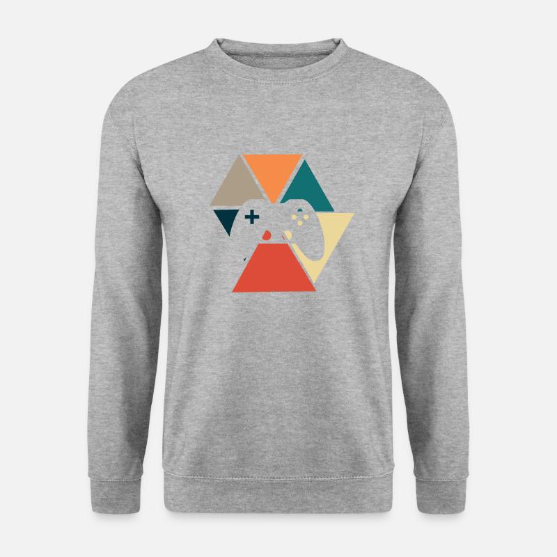 Vintage Retro Konsole Konsole Geschenkidee - Unisex Pullover - Weißgrau meliert