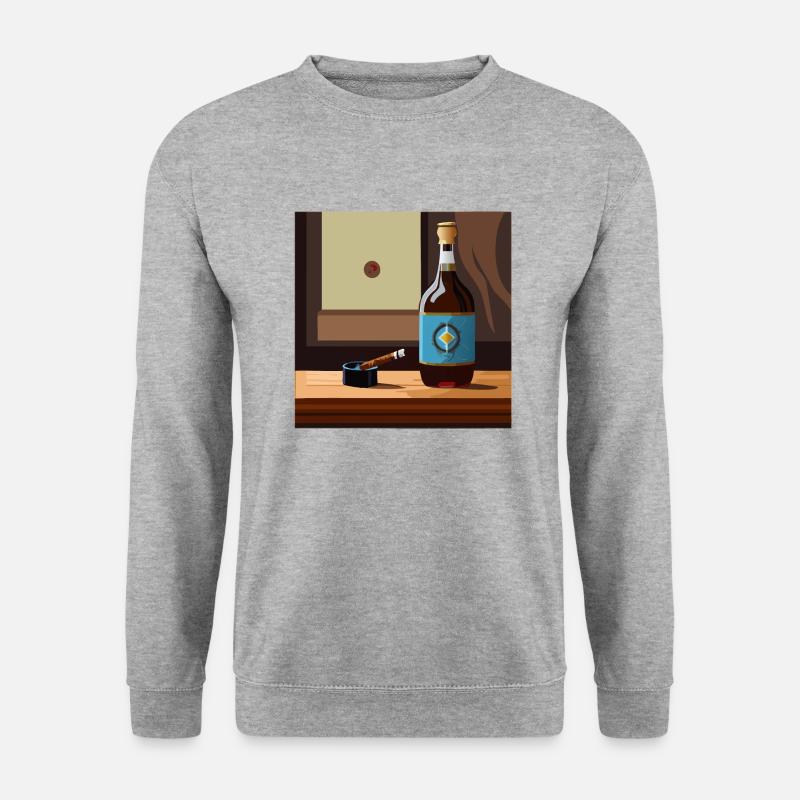 Whisky / Scotch / Bar - Unisex Pullover - Weißgrau meliert