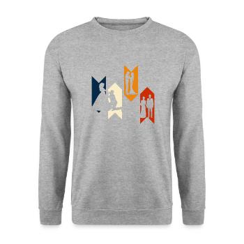 Couple marié rétro vintage-idée cadeau mariée - Sweat-shirt Unisexe - gris chiné - Devant - Alina (178cm) & Michal (187cm)