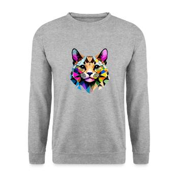 Propriétaire de chat, animal de compagnie, chat, chat domestique, chaton - Sweat-shirt Unisexe - gris chiné - Devant - Alina (178cm) & Michal (187cm)