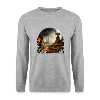 Humanity's dream of exploring distant worlds - Unisex Sweatshirt - salt & pepper - Front - Alina (178cm) & Michal (187cm)