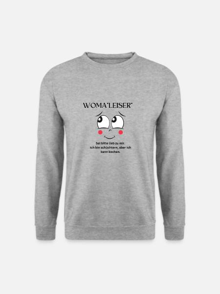 Woma"leiser" - Unisex Pullover - Weißgrau meliert