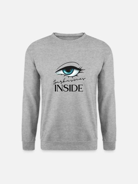 Sarkasmus inside - Unisex Pullover - Weißgrau meliert