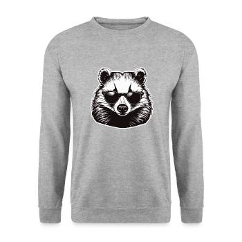 Badger / Rodent / Animal / Stripe / Wild - Unisex Sweatshirt - salt & pepper - Front - Alina (178cm) & Michal (187cm)