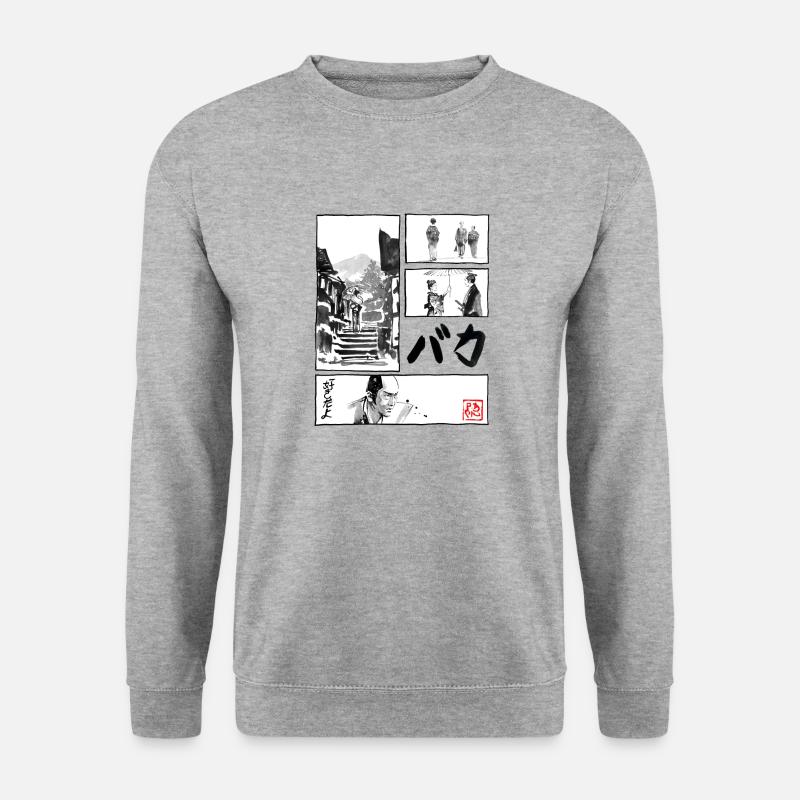 Baka Manga - Unisex Pullover - Weißgrau meliert