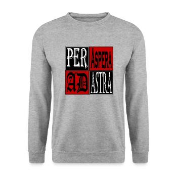 PER ASPERA AD ASTRA - Sweat-shirt Unisexe - gris chiné - Devant - Alina (178cm) & Michal (187cm)