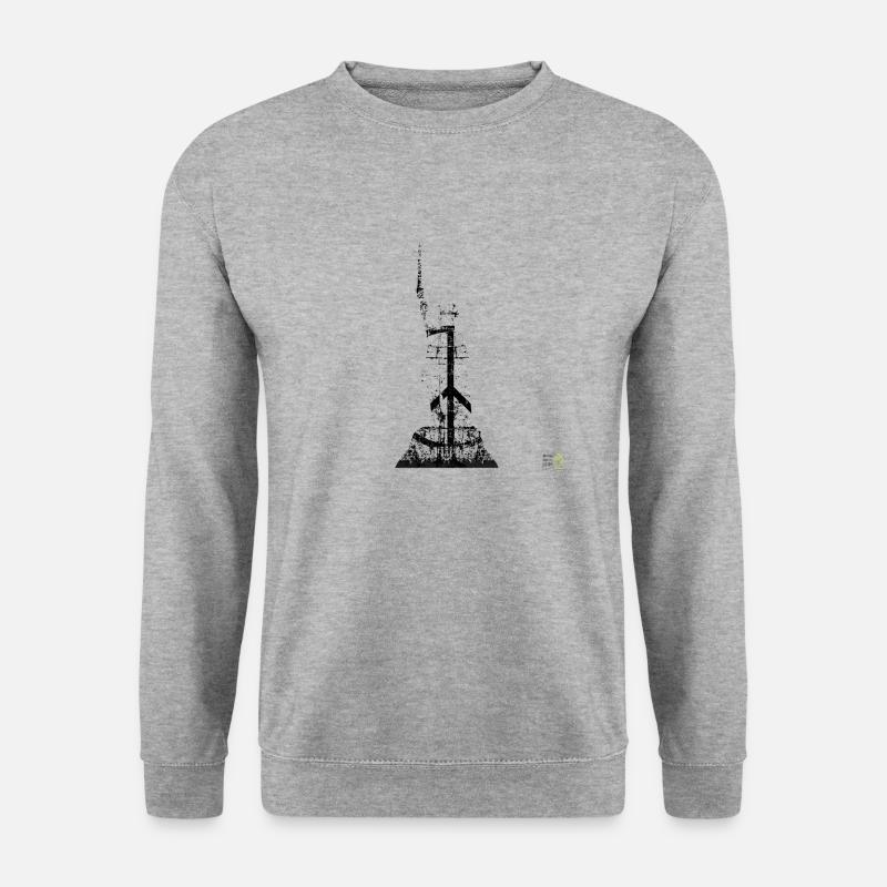 Hermannsdenkmal peace dunkel - Unisex Pullover - Weißgrau meliert