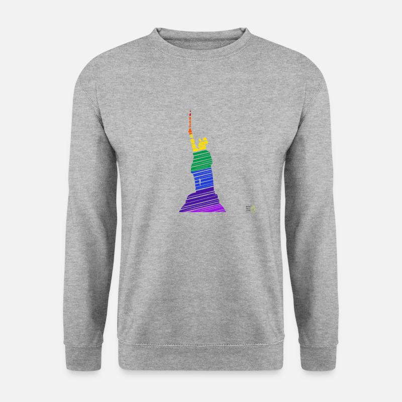 Hermannsdenkmal Regenbogen - Unisex Pullover - Weißgrau meliert